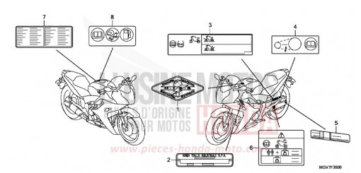 ETIQUETTE DE PRECAUTIONS CBR600FB de 2011